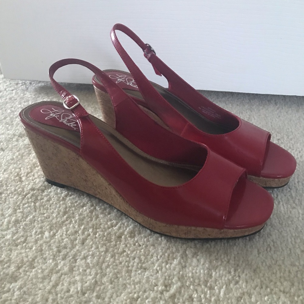Brand New LifeStride Red Patent Leather Wedges